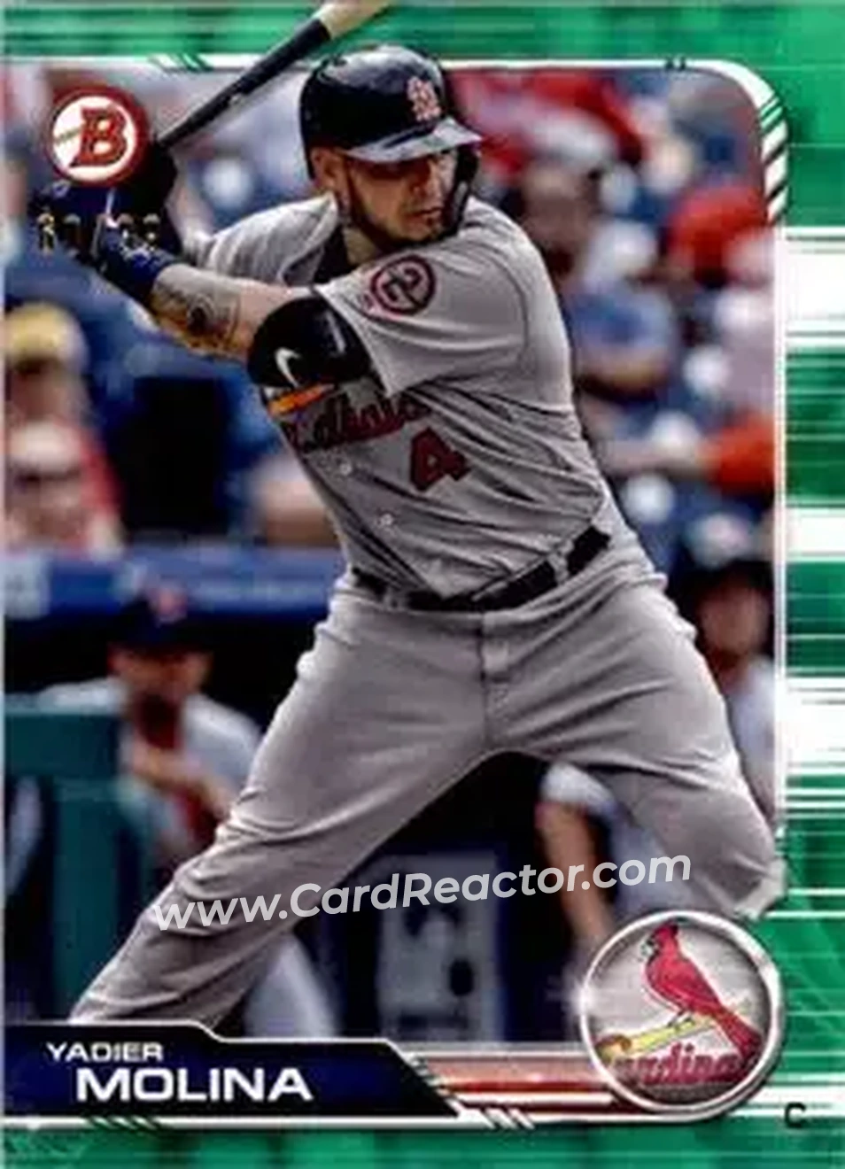 2019 Bowman - Green #36 - Yadier Molina - St. Louis Cardinals - Front
