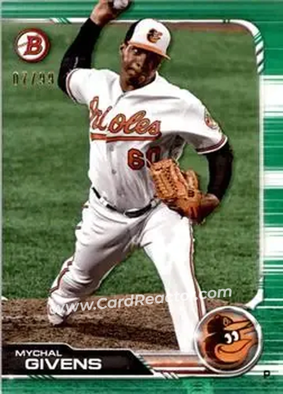 2019 Bowman - Green #56 - Mychal Givens - Baltimore Orioles - Front