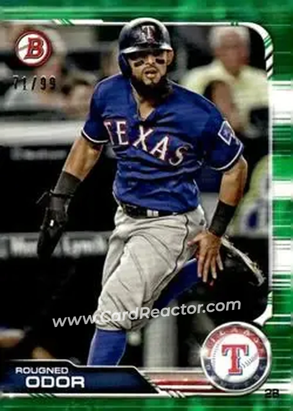 2019 Bowman - Green #77 - Rougned Odor - Texas Rangers - Front