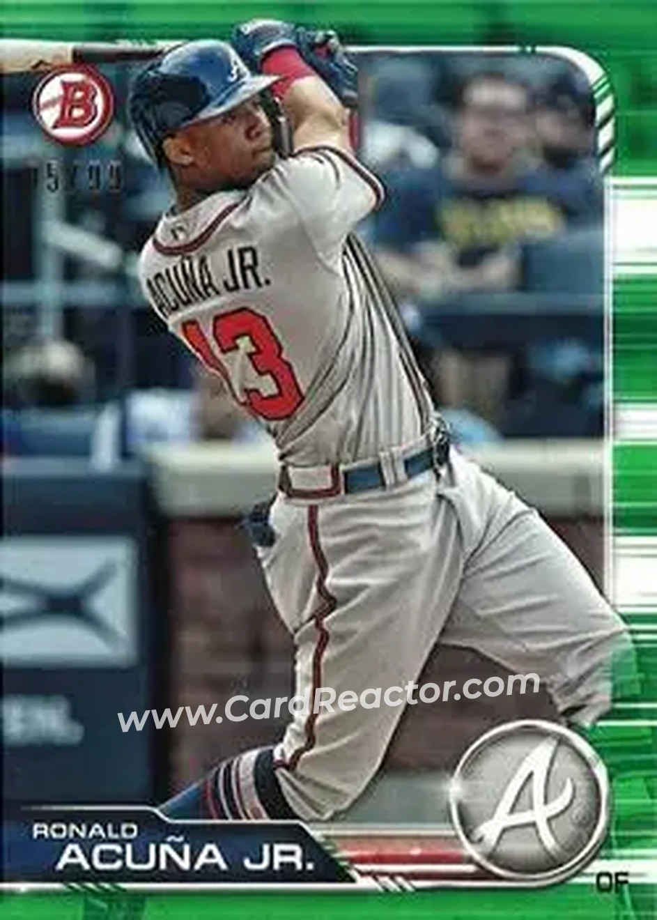 2019 Bowman - Green #78 - Ronald Acuña Jr. - Atlanta Braves - Front 2019 Bowman - Green #78 - Ronald Acuña Jr. - Atlanta Braves - Front