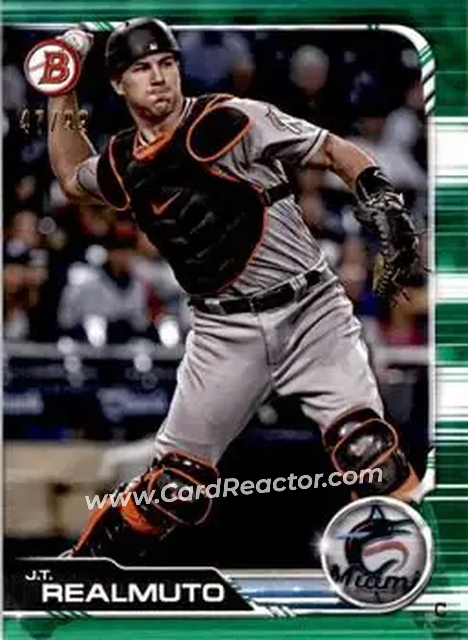 2019 Bowman - Green #79 - J.T. Realmuto - Miami Marlins - Front