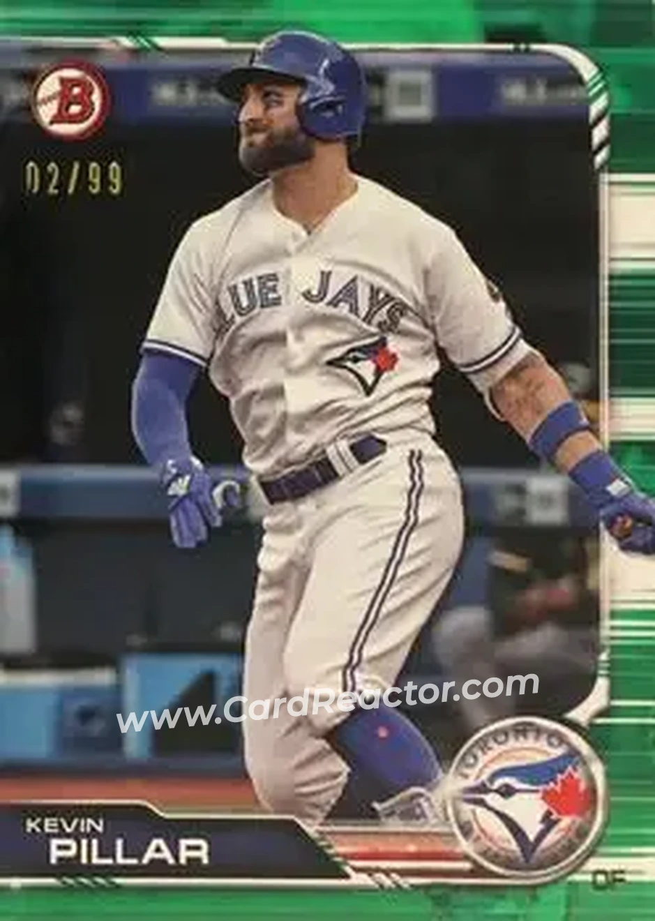 2019 Bowman - Green #95 - Kevin Pillar - Toronto Blue Jays - Front