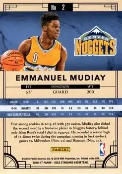 Back of Emmanuel Mudiay