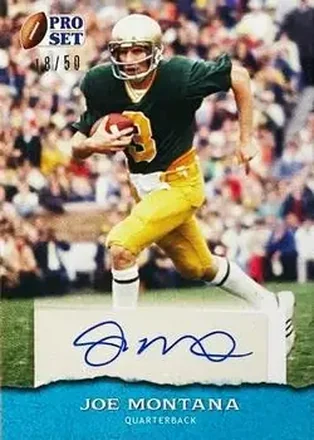 2022 Pro Set Sports - Platinum Blue #PSA-JM1 - Joe Montana - Notre Dame Fighting Irish