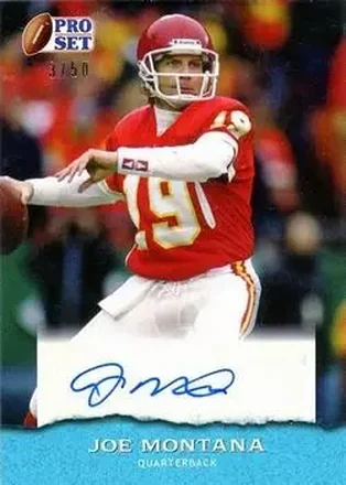 2022 Pro Set Sports - Platinum Blue #PSA-JM3 - Joe Montana - Kansas City Chiefs