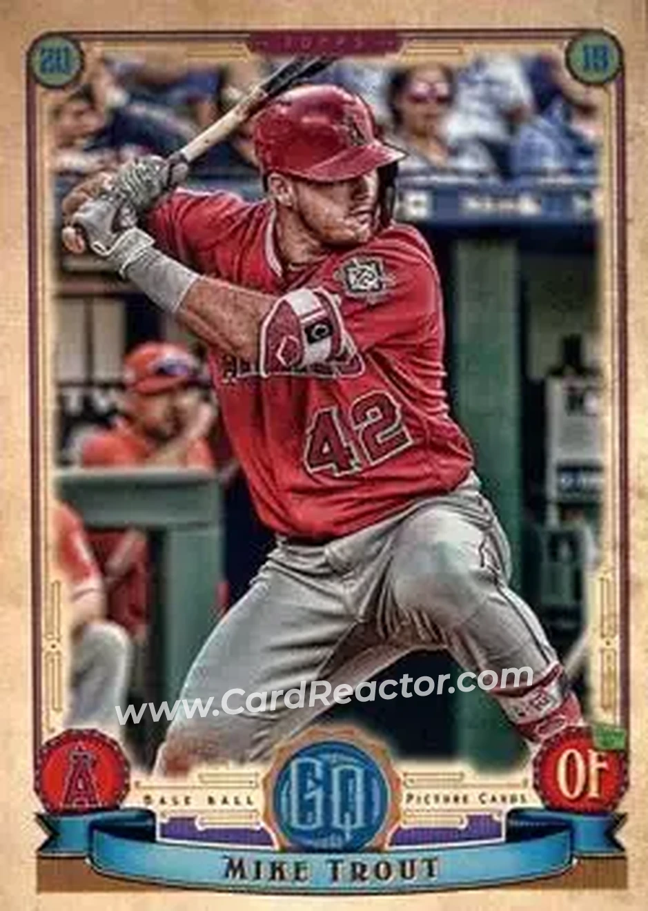 2019 Topps Gypsy Queen #1b - Mike Trout - Los Angeles Angels - Front