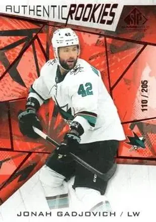2021-22 SP Game Used - Red Fragment #176 - Jonah Gadjovich - San Jose Sharks