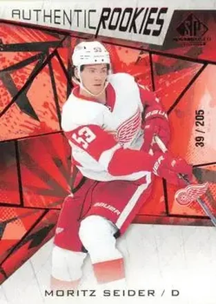2021-22 SP Game Used - Red Fragment #195 - Moritz Seider - Detroit Red Wings