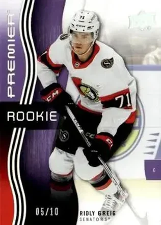 2023-24 Upper Deck Premier - Purple #127 - Ridly Greig - Ottawa Senators