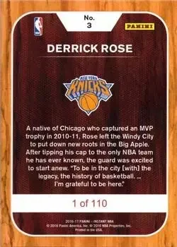 Back of Derrick Rose