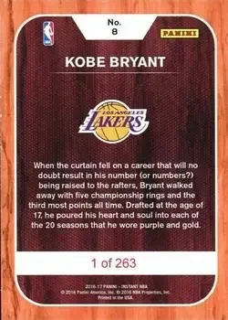 Back of Kobe Bryant