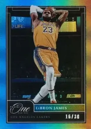 2020-21 Panini One and One - Blue #16 - LeBron James - Los Angeles Lakers
