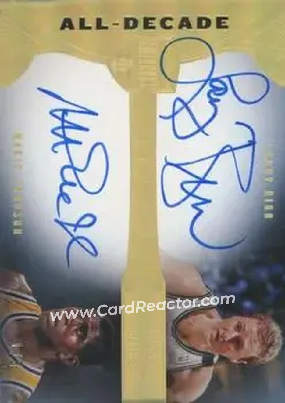 2019-20 Panini Eminence - All-Decade Dual Autographs #AD-LM - Larry Bird - Magic Johnson AU, SN5 - Boston Celtics - Los Angeles Lakers - Front