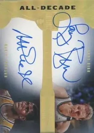2019-20 Panini Eminence - All-Decade Dual Autographs #AD-LM - Larry Bird - Magic Johnson AU, SN5 - Boston Celtics - Los Angeles Lakers