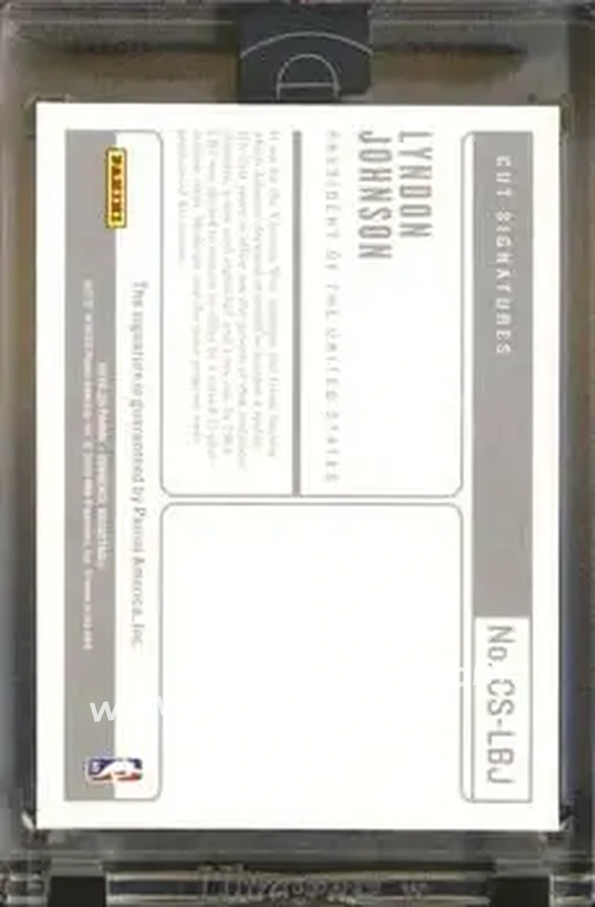 2019-20 Panini Eminence - Cut Signatures #CS-LBJ - Lyndon Johnson - Back