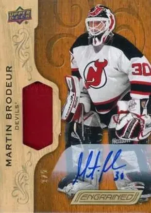2018-19 Upper Deck Engrained - Autographs Premium Memorabilia #48 - Martin Brodeur - New Jersey Devils