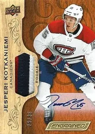 2018-19 Upper Deck Engrained - Autographs Premium Memorabilia #65 - Jesperi Kotkaniemi - Montreal Canadiens