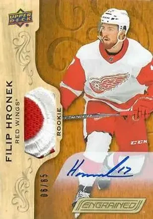 2018-19 Upper Deck Engrained - Autographs Premium Memorabilia #72 - Filip Hronek - Detroit Red Wings