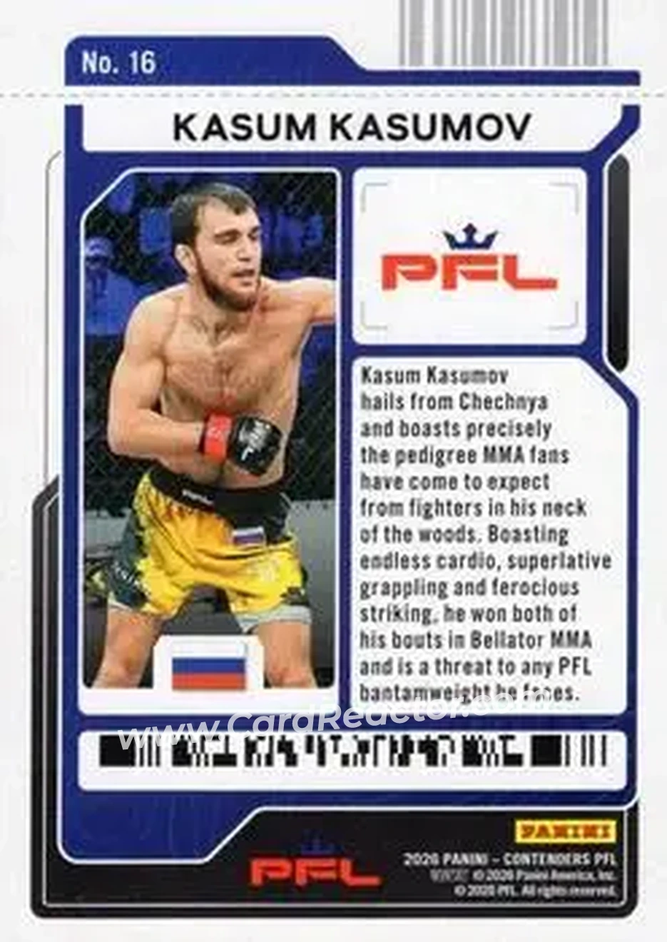 2026 Panini Contenders PFL - Playoff Ticket #16 - Kasum Kasumov - Back