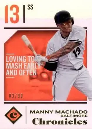 2018 Panini Chronicles - Holo Gold #40 - Manny Machado - Baltimore Orioles