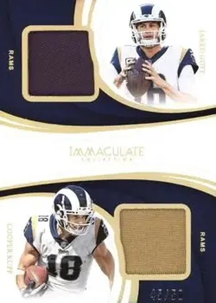 2019 Panini Immaculate Collection - Immaculate Dual Jersey Combos #DJC-18 - Cooper Kupp - Jared Goff MEM, SN50 - Los Angeles Rams - Los Angeles Rams