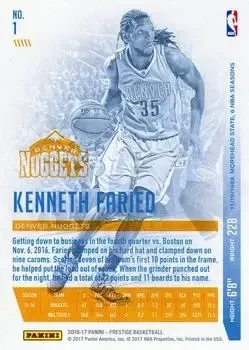 Back of Kenneth Faried
