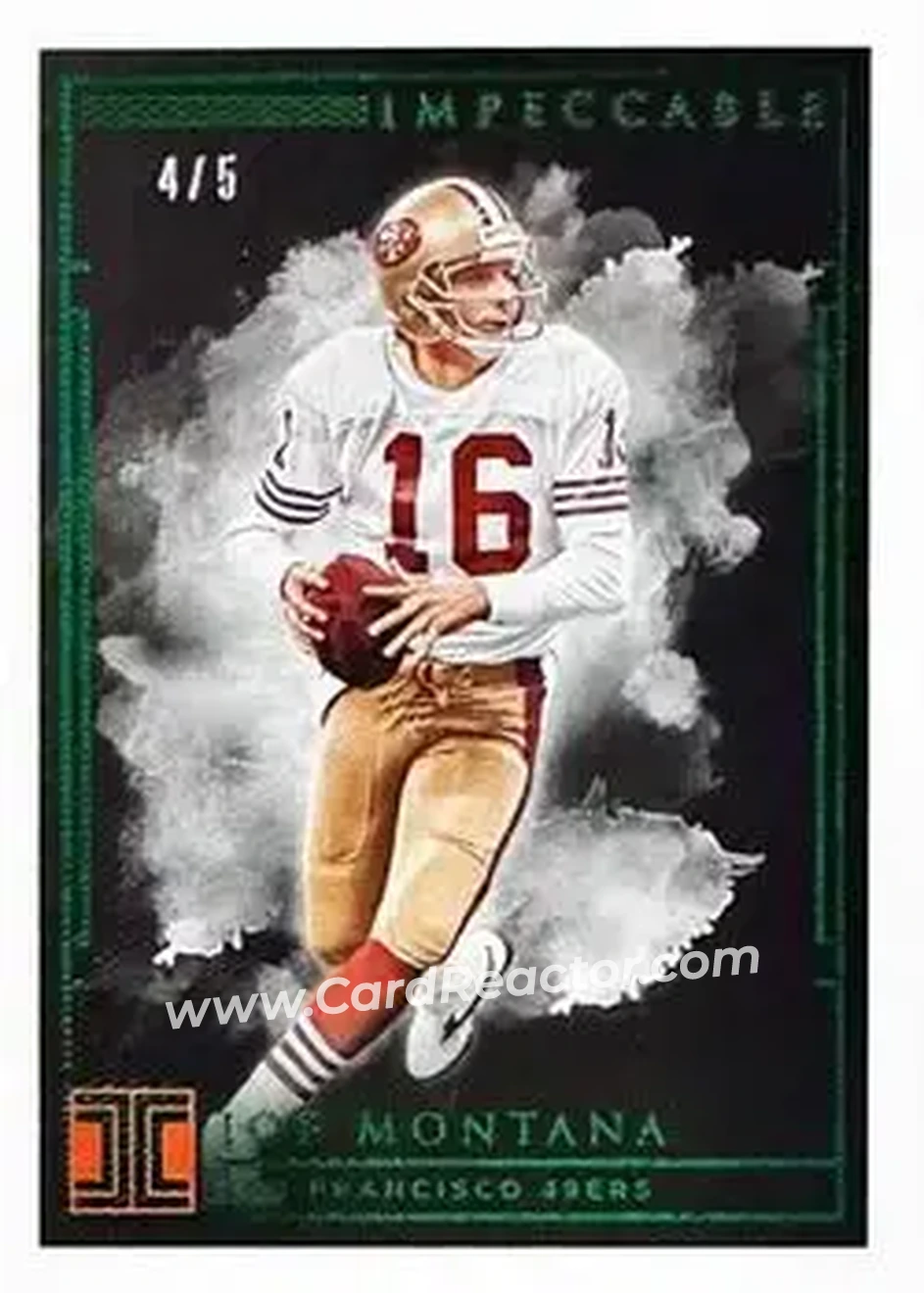 2019 Panini Impeccable - Emerald #95 - Joe Montana - San Francisco 49ers - Front
