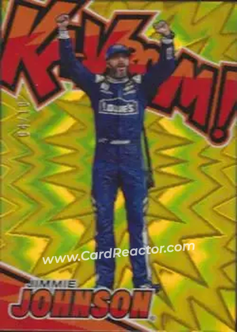 2026 Panini Turn Four - Ka-Vroom! Gold #7 - Jimmie Johnson - Hendrick Motorsports - Front 2026 Panini Turn Four - Ka-Vroom! Gold #7 - Jimmie Johnson - Hendrick Motorsports - Front