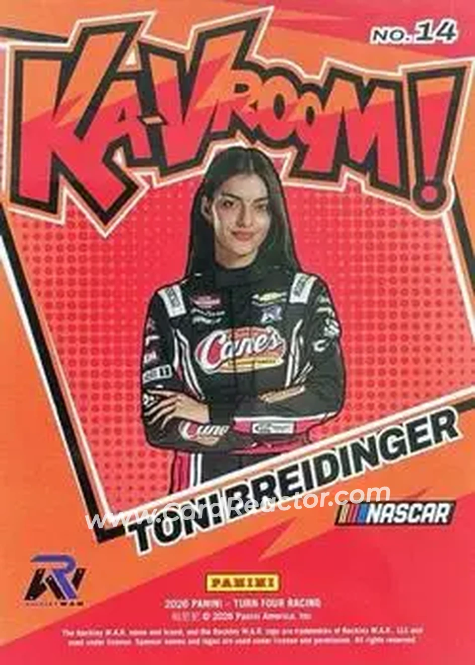 2026 Panini Turn Four - Ka-Vroom! Gold #14 - Toni Breidinger - Rackley W.A.R. - Back