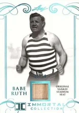2017 Leaf Babe Ruth Immortal Collection - Original Yankee Stadium Seat Relic Blue Foil #YS-18 - Babe Ruth - New York Yankees