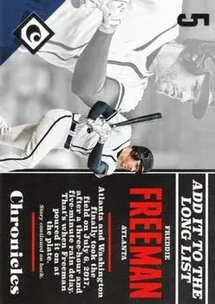 2017 Panini Chronicles #24 - Freddie Freeman - Atlanta Braves