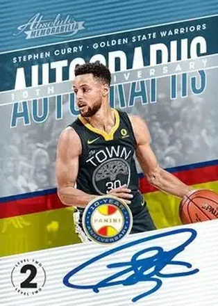 2018-19 Panini Absolute Memorabilia - 10th Anniversary Auto Level 2 #AA-SC - Stephen Curry - Golden State Warriors