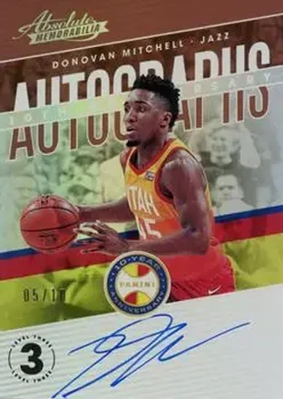 2018-19 Panini Absolute Memorabilia - 10th Anniversary Auto Level 3 #AA-DM - Donovan Mitchell - Utah Jazz