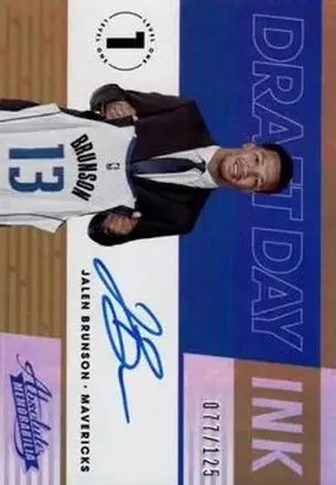 2018-19 Panini Absolute Memorabilia - Draft Day Ink #DD-JBS - Jalen Brunson - Dallas Mavericks