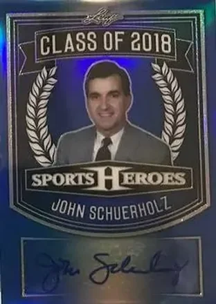 2018 Leaf Metal Sports Heroes - Class of 2018 Autograph Blue #CO-JS1 - John Schuerholz - Atlanta Braves