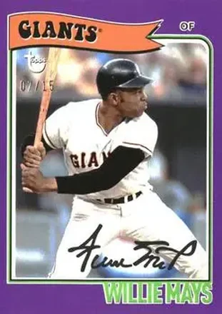 2023 Topps Brooklyn Collection - Purple #15 - Willie Mays - San Francisco Giants