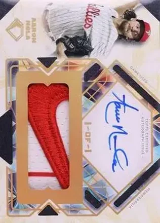2025 Topps Diamond Icons - Autographed Nike Logo Patchs #NLA-AN - Aaron Nola - Philadelphia Phillies