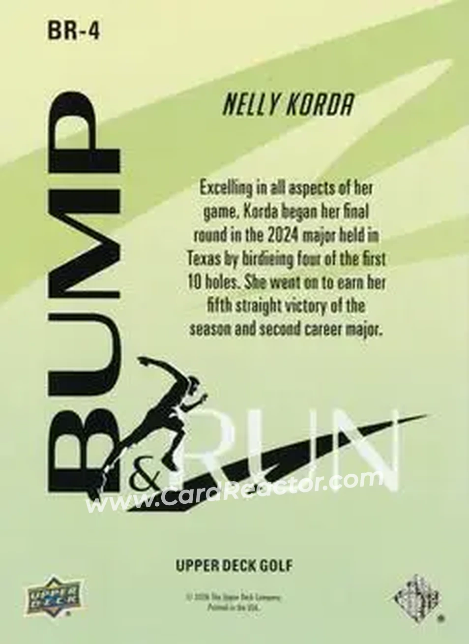 2026 Upper Deck - Bump and Run #BR-4 - Nelly Korda - Back