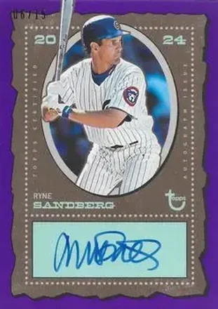 2024 Topps Brooklyn Collection - Autographs Purple #AC-RS - Ryne Sandberg - Chicago Cubs