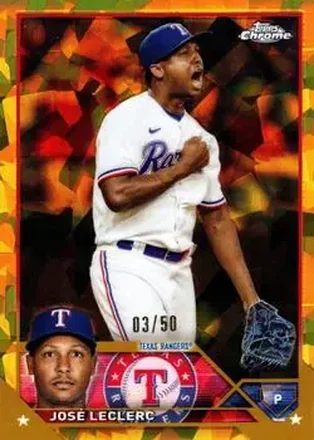 2023 Topps Chrome Update Sapphire Edition - Gold #USCS59 - José Leclerc - Texas Rangers