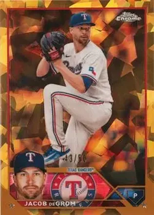 2023 Topps Chrome Update Sapphire Edition - Gold #USCS100 - Jacob deGrom - Texas Rangers
