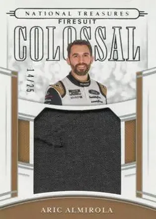 2020 Panini National Treasures - Colossal Race Used Firesuits #CRU-AA - Aric Almirola - Stewart-Haas Racing