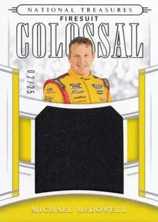 2020 Panini National Treasures - Colossal Race Used Firesuits #CRU-MM - Michael McDowell - Front Row Motorsports