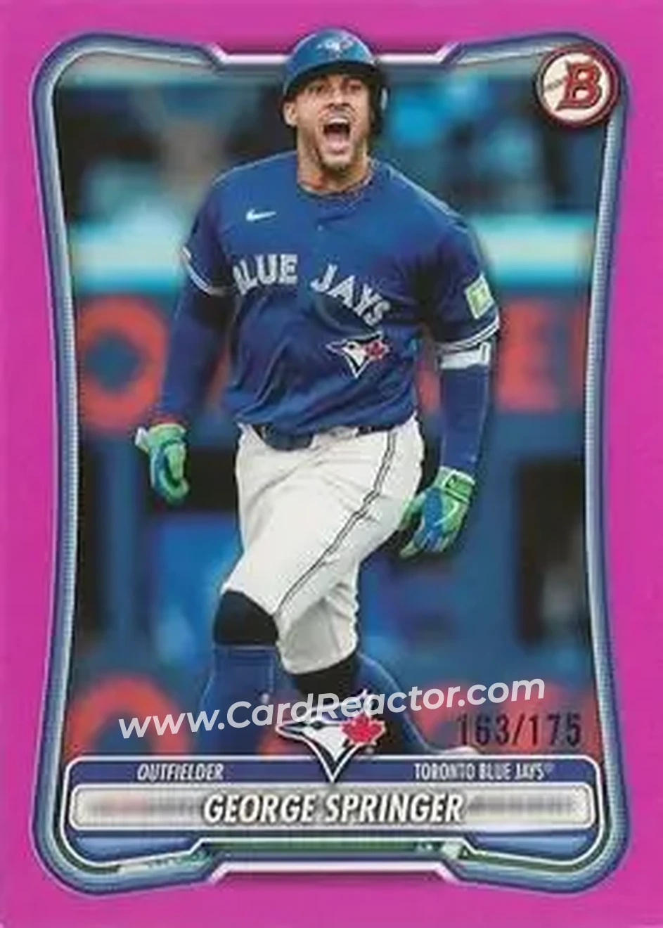 2026 Bowman - Pink #95 - George Springer - Toronto Blue Jays - Front
