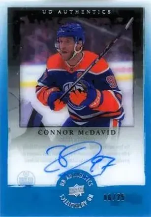 2023-24 Upper Deck Clear Cut - 1998-99 UD Ionix Authentics Blue #UDI-CM - Connor McDavid - Edmonton Oilers