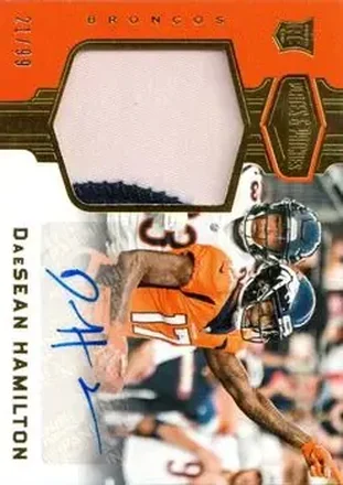 2018 Panini Plates & Patches #205 - DaeSean Hamilton - Denver Broncos