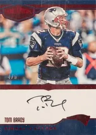2018 Panini Plates & Patches - 2016 Panini Plates & Patches Update I: Signal Callers Autographs Red #2 - Tom Brady - New England Patriots
