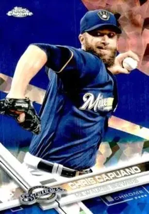 2017 Topps Chrome Sapphire Edition #3 - Chris Capuano - Milwaukee Brewers