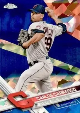 2017 Topps Chrome Sapphire Edition #31 - Carlos Carrasco - Cleveland Indians