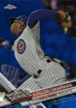 2017 Topps Chrome Sapphire Edition #39 - Aroldis Chapman - Chicago Cubs